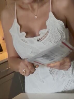 H&M White Lace Mini Slip Dress
